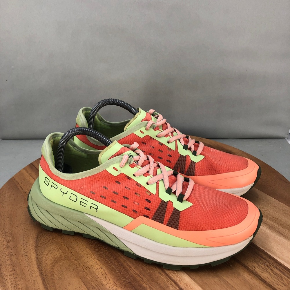Spyder Icarus Trail Running Shoes Womens Size 9 Orange Green Sneaker Lightweight